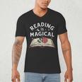Reading Is Magical Book Lover Bookworm Librarian Library Day Men's V-Neck T-Shirt Reading Is Magical Book Lover Bookworm Librarian Library Day Men's V-Neck T-Shirt