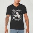 Reading Is Magical Unicorn Book Lover Fantasy Kids Men's V-Neck T-Shirt Reading Is Magical Unicorn Book Lover Fantasy Kids Men's V-Neck T-Shirt