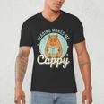 Reading Makes Me Cappy Bookworm Capybara Book Reading Men's V-Neck T-Shirt
