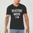 Reading Mode On Book Lover Librarian Teacher Men's V-Neck T-Shirt Reading Mode On Book Lover Librarian Teacher Men's V-Neck T-Shirt