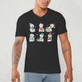 Reading Snowman Christmas Book Lovers Bookworm Librarian Men's V-Neck T-Shirt