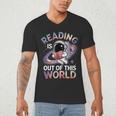Reading Is Out Of This World Space Book Lover Men's V-Neck T-Shirt Reading Is Out Of This World Space Book Lover Men's V-Neck T-Shirt