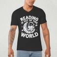 Reading Is Out Of This World Space Books Lover Men's V-Neck T-Shirt Reading Is Out Of This World Space Books Lover Men's V-Neck T-Shirt