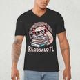 Readsalotl Axolotl Reading Books Glasses Bookworm Pun Fun Men's V-Neck T-Shirt