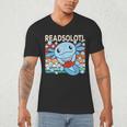 Readsolotl Blue Kawaii Axolotl Book Lover Reading Retro Men's V-Neck T-Shirt Readsolotl Blue Kawaii Axolotl Book Lover Reading Retro Men's V-Neck T-Shirt