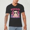 Readsolotl Pink Kawaii Axolotl Book Lover Reading Men's V-Neck T-Shirt Readsolotl Pink Kawaii Axolotl Book Lover Reading Men's V-Neck T-Shirt
