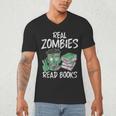 Real Zombies Read Books Zombie Men's V-Neck T-Shirt