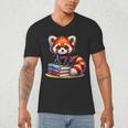 Red Panda Books Lover Reading Bookworm Men's V-Neck T-Shirt