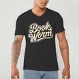 Retro Book Worm Reading For Book Lovers Men's V-Neck T-Shirt Retro Book Worm Reading For Book Lovers Men's V-Neck T-Shirt