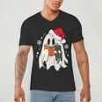 Retro Ghost Reading Book With Cat Bookish Club Christmas Men Women Kids Men's V-Neck T-Shirt