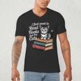 Retro I Just Want To Read Books And Pet Cats Cat For Men Women Kids Men's V-Neck T-Shirt Retro I Just Want To Read Books And Pet Cats Cat For Men Women Kids Men's V-Neck T-Shirt