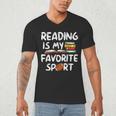 Retro Reading Is My Favorite Sport Football World Book Day Men's V-Neck T-Shirt Retro Reading Is My Favorite Sport Football World Book Day Men's V-Neck T-Shirt