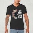 Retro So Many Books Little Time Book Clock Reading Men's V-Neck T-Shirt