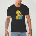 Rubber Duck Reading Book Reader Books Rubber Duckie Men's V-Neck T-Shirt Rubber Duck Reading Book Reader Books Rubber Duckie Men's V-Neck T-Shirt