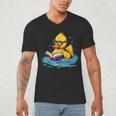 Rubber Duck Reading Book Swim Rubber Duckling Rubber Duckie Men's V-Neck T-Shirt Rubber Duck Reading Book Swim Rubber Duckling Rubber Duckie Men's V-Neck T-Shirt