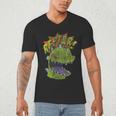 Rugrats Reptar Distressed Comic Book Style Cartoon Men's V-Neck T-Shirt