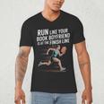 Run Like Your Book Boyfriend Is Waiting Runner Reader Men's V-Neck T-Shirt Run Like Your Book Boyfriend Is Waiting Runner Reader Men's V-Neck T-Shirt