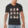 Santa Ghost Reading Books Christmas Library Teacher Men's V-Neck T-Shirt Santa Ghost Reading Books Christmas Library Teacher Men's V-Neck T-Shirt