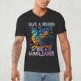 Save A Dragon Ride A Wingleader Books Dragon Lover Cute Men's V-Neck T-Shirt