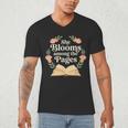 She Blooms Among The Pages Women Mom Wife Floral Book Quote Men's V-Neck T-Shirt