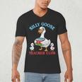 Silly Goose With Books Teacher Club School Educator Men's V-Neck T-Shirt Silly Goose With Books Teacher Club School Educator Men's V-Neck T-Shirt