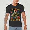 Skeleton Read Book Just One More Chapter Floral Book Lover Men's V-Neck T-Shirt Skeleton Read Book Just One More Chapter Floral Book Lover Men's V-Neck T-Shirt