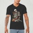 Skeleton Reading Book Halloween Bookworm Bibliophile Reader Men's V-Neck T-Shirt Skeleton Reading Book Halloween Bookworm Bibliophile Reader Men's V-Neck T-Shirt