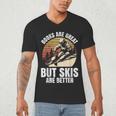 Skier BOOKS ARE GREAT BUT SKIS ARE BETTER Vintage Men's V-Neck T-Shirt