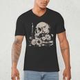 Skull Books Flowers Goth Reader Grunge Dark Alt Aesthetic Men's V-Neck T-Shirt Skull Books Flowers Goth Reader Grunge Dark Alt Aesthetic Men's V-Neck T-Shirt