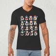 Snowman Reading Book Christmas Cozy Book Lover Bookish Men's V-Neck T-Shirt Snowman Reading Book Christmas Cozy Book Lover Bookish Men's V-Neck T-Shirt
