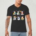 Snowman Reading Books Teacher Christmas Librarian Bookworm Men's V-Neck T-Shirt