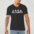 Snowman Reading Books Teacher Librarian Bookworm Christmas Men's V-Neck T-Shirt