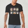 Spooky Teacher Halloween Ghost Reading Book Trick Or Treat Men's V-Neck T-Shirt Spooky Teacher Halloween Ghost Reading Book Trick Or Treat Men's V-Neck T-Shirt