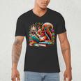 Squirrel Reading a Book Lover Bookworm Men's V-Neck T-Shirt