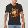 Squirrel Reading Book Lover Men's V-Neck T-Shirt Squirrel Reading Book Lover Men's V-Neck T-Shirt