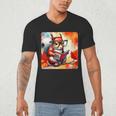 Squirrel Reading Comic Book On Autumn Branch Glasses Leaves Men's V-Neck T-Shirt Squirrel Reading Comic Book On Autumn Branch Glasses Leaves Men's V-Neck T-Shirt