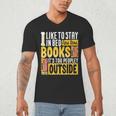 I Like To Stay In Bed And Read Books It's Too Peopley Outsid Men's V-Neck T-Shirt I Like To Stay In Bed And Read Books It's Too Peopley Outsid Men's V-Neck T-Shirt