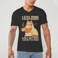 I Stay Home I Read Books I Pet My Cat I Regret Nothing Women Men's V-Neck T-Shirt