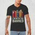 Support Banned Books Freedom I'm With The Banned Men's V-Neck T-Shirt
