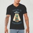 Teacher Alien Books UFO Reading Take Me To Your Reader Men's V-Neck T-Shirt