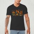 Teacher Fall Thanksgiving Turkey Reading Books Lovers Men's V-Neck T-Shirt