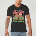 Tis The Season Book Reading Gingerbread Teacher Librarian Men's V-Neck T-Shirt