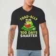 Toad-Ally 100 Days Smarter Frog Reading Book 100 School Day Men's V-Neck T-Shirt Toad-Ally 100 Days Smarter Frog Reading Book 100 School Day Men's V-Neck T-Shirt