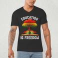 History Education Is Freedom Books Black History Men's V-Neck T-Shirt History Education Is Freedom Books Black History Men's V-Neck T-Shirt