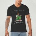 History Month Education Is Freedom Books Black Teacher Men's V-Neck T-Shirt History Month Education Is Freedom Books Black Teacher Men's V-Neck T-Shirt