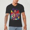 History Woman Reading Book Geometric Girl Educated Men's V-Neck T-Shirt