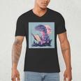 Trex Reading Book Dinosaur Men's V-Neck T-Shirt Trex Reading Book Dinosaur Men's V-Neck T-Shirt
