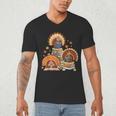 Turkey Read Books Reading Fall Thanksgiving Teacher Men's V-Neck T-Shirt