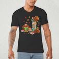Turkey Reading Books Fall Librarian Book Lover Teacher Kids Men's V-Neck T-Shirt Turkey Reading Books Fall Librarian Book Lover Teacher Kids Men's V-Neck T-Shirt