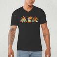 Turkey Reading Books Fall Thanksgiving Teacher Book Lovers Men's V-Neck T-Shirt Turkey Reading Books Fall Thanksgiving Teacher Book Lovers Men's V-Neck T-Shirt